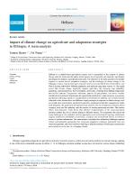 Impact of climate change on agriculture and adaptation strategies in Ethiopia: A meta-analysis