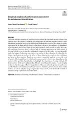 Empirical analysis of performance assessment for imbalanced classification
