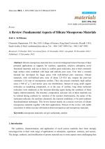 A Review: Fundamental Aspects of Silicate Mesoporous Materials