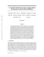 A Careful Examination of Large Language Model Performance on Grade School Arithmetic