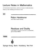 Residues and Duality