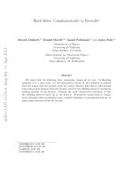 Black Holes: Complementarity or Firewalls?