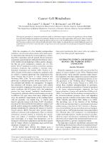 Cancer Cell Metabolism