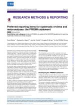 Preferred reporting items for systematic reviews and meta-analyses: the PRISMA statement