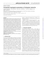 Computing topological parameters of biological networks