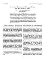Impression Management: A Literature Review and Two-Component Model