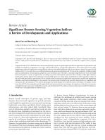 Significant Remote Sensing Vegetation Indices: A Review of Developments and Applications