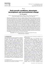 Early growth conditions, phenotypic development and environmental change