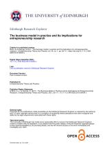The business model in practice and Its implications for entrepreneurship research