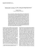 Multimedia Learning: Are We Asking the Right Questions?