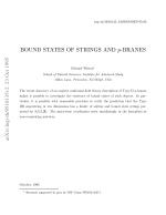 BOUND STATES OF STRINGS AND p-BRANES