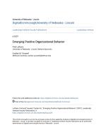 Emerging Positive Organizational Behavior