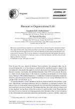 Burnout in Organizational Life