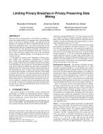 Limiting Privacy Breaches in Privacy Preserving Data Mining