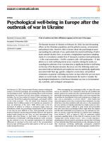 Psychological well-being in Europe after the outbreak of war in Ukraine