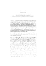 A COGNITIVE ANALYSIS OF PROBLEMS OF COMPREHENSION IN A LEARNING OF MATHEMATICS