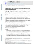 Signatures of T cell dysfunction and exclusion predict cancer immunotherapy response