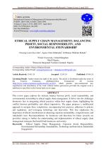 ETHICAL SUPPLY CHAIN MANAGEMENT: BALANCING PROFIT, SOCIAL RESPONSIBILITY, AND ENVIRONMENTAL STEWARDSHIP