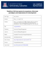 Stability of African pastoral ecosystems: Alternate paradigms and implications for development