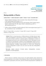Biodegradability of Plastics