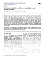 Resilience, Adaptability and Transformability in Social–ecological Systems