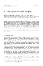 A Call for Qualitative Power Analyses