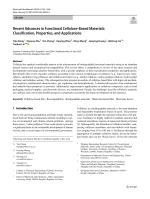 Recent Advances in Functional Cellulose-Based Materials: Classification, Properties, and Applications