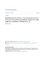 [Book Review of] Clinical Ethics: A Practical Approach to Ethical Decisions in Clinical Medicine, by Albert R. Johnsen, Ph.D.; Mark Siegler, M.D.; and William J. Winslade, Ph.D., J.D.