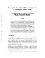 Metacognitive Capabilities of LLMs: An Exploration in Mathematical Problem Solving