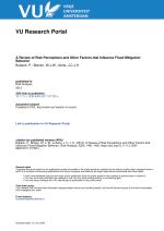 A Review of Risk Perceptions and Other Factors that Influence Flood Mitigation Behavior