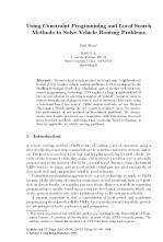 Using Constraint Programming and Local Search Methods to Solve Vehicle Routing Problems