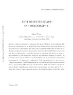 ANTI DE SITTER SPACE AND HOLOGRAPHY