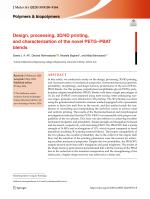 Design, processing, 3D/4D printing, and characterization of the novel PETG–PBAT blends