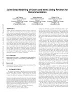 Joint Deep Modeling of Users and Items Using Reviews for Recommendation
