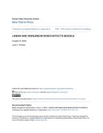 LINEAR AND NONLINEAR MIXED-EFFECTS MODELS