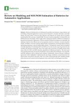 Review on Modeling and SOC/SOH Estimation of Batteries for Automotive Applications