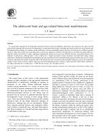 The adolescent brain and age-related behavioral manifestations