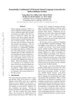 Semantically Conditioned LSTM-based Natural Language Generation for Spoken Dialogue Systems