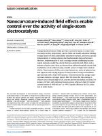 Nanocurvature-induced field effects enable control over the activity of single-atom electrocatalysts