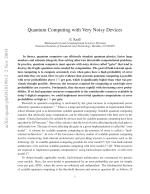 Quantum Computing with Very Noisy Devices
