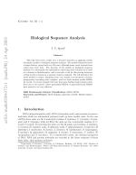 Biological Sequence Analysis