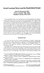 Social Learning Theory and the Health Belief Model