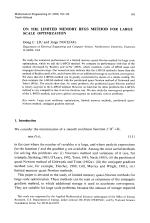 ON THE LIMITED MEMORY BFGS METHOD FOR LARGE SCALE OPTIMIZATION