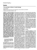 The anomaly of silicon in plant biology
