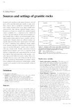 Sources and settings of granitic rocks