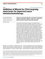 Inhibition of iRhom1 by CD44-targeting nanocarrier for improved cancer immunochemotherapy