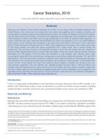 Cancer Statistics, 2010