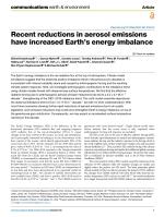 Recent reductions in aerosol emissions have increased Earth’s energy imbalance