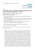 Astaxanthin: Sources, Extraction, Stability, Biological Activities and Its Commercial Applications—A Review