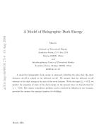 A Model of Holographic Dark Energy